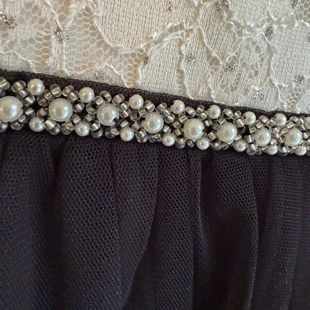 Speechless White Lace and Black Tulle Kids Dress *NEW WITH TAGS*